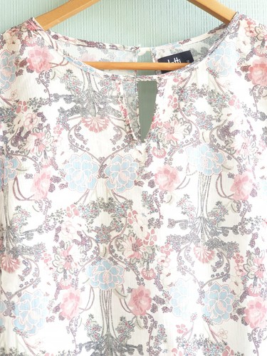 DOTTI SheerPaisley Bohemian Peasant Open Keyhole Back Long Sleeve Top Sz 12 Nwot - Picture 3 of 13