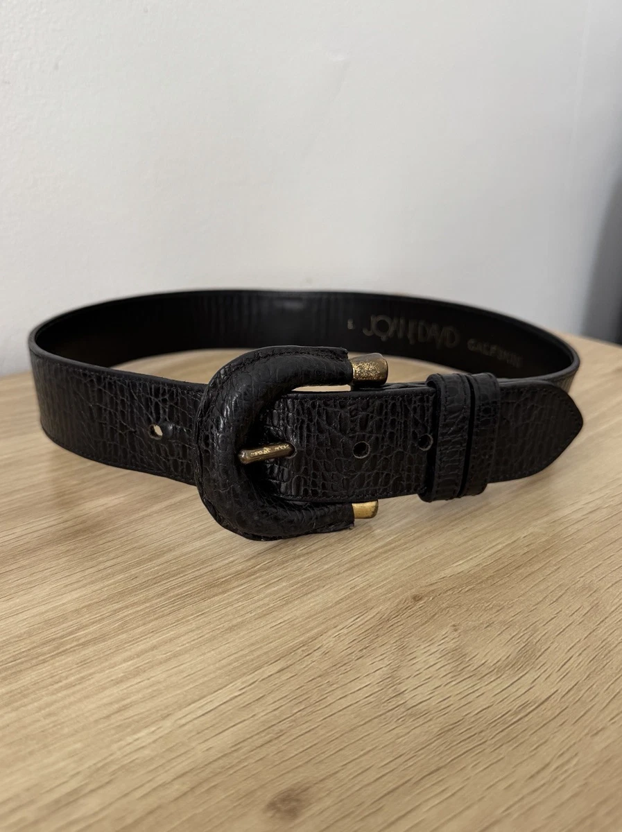 Vintage Joan & David Brown Leather Thick Waist Belt Brass USA Large L Joan & David Waist Belt Belts for Women for sale | eBay main image 2