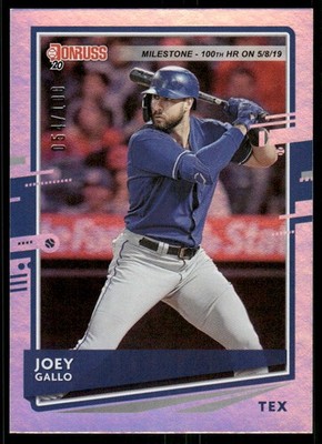 2020 Donruss Milestone Stat Line #196 Joey Gallo /100 - BB