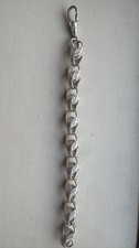 Men's Sterling Silver Tulip Bracelet 13mm 925 Full Pattern