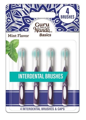 GuruNanda Interdental Brushes with Caps - Floss Picks for Teeth   - 4 Pack