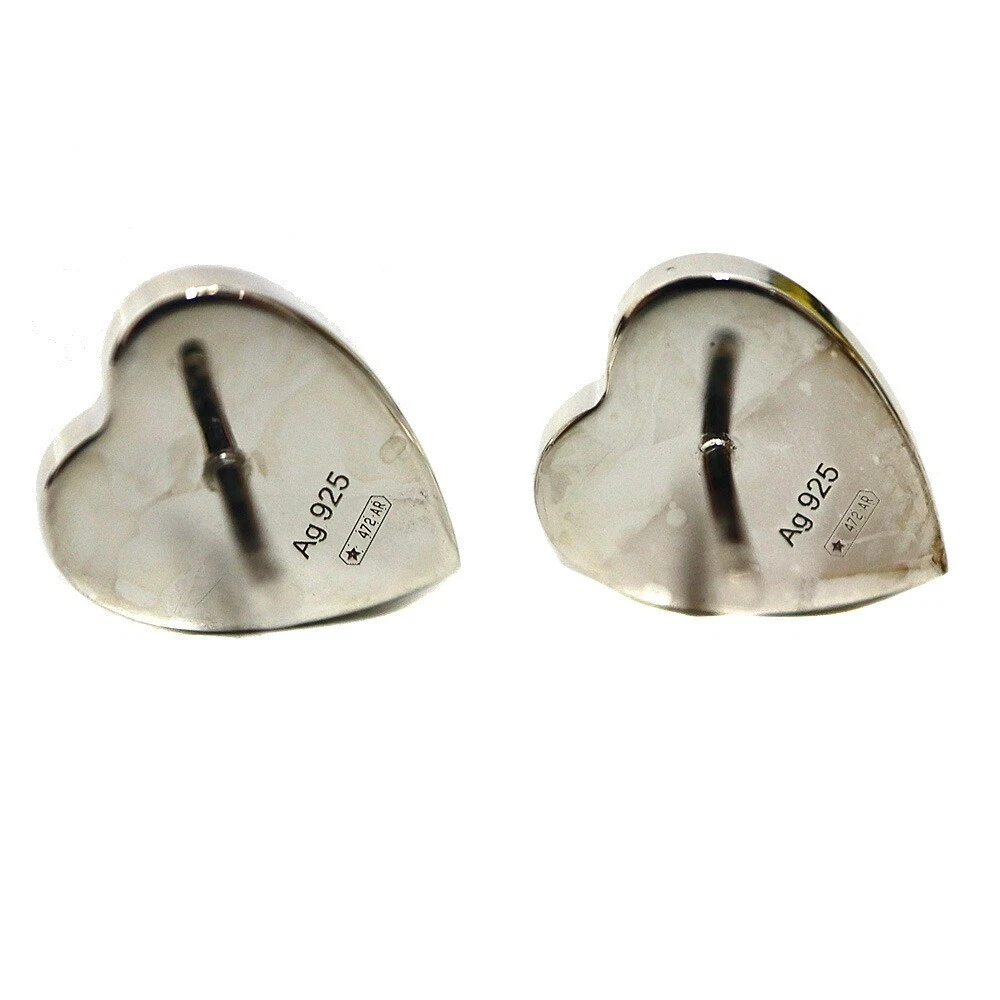 Boucles d'oreilles argentées GUCCI 223990 forme coeur L:1 cm x H:1 cm accessoires femme