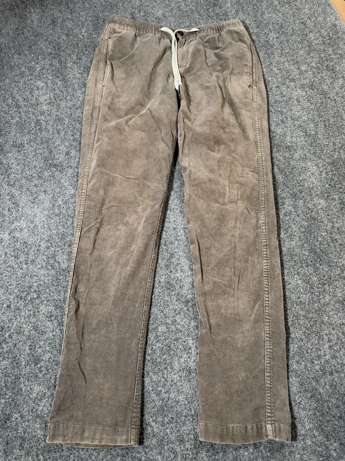 Vuori Pants Mens Medium Brown Corduroy Jogger Elastic Waist Drawstring Casual