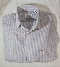 Calvin Klein Men  s Tech Active Stretch Dress Shirt, Multicolor, L 15-15.5 36/37
