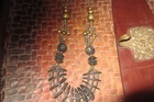 Vintage Heavy ethnic brass bead and black wood Necklace — photo 2