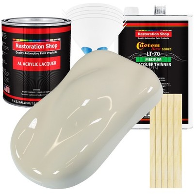 Performance Bright White Acrylic Lacquer Gallon Auto Paint Kit, Medium Thinner
