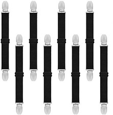8 Pc Adjustable Boot Straps Pant Stirrups Clips Motorcycle Biker Bed Sheets Blac