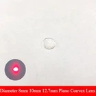 2PCS Dia. 8mm 10mm 12.7mm K9 Plano Convex Lens Laser Focusing Collimating Lens 