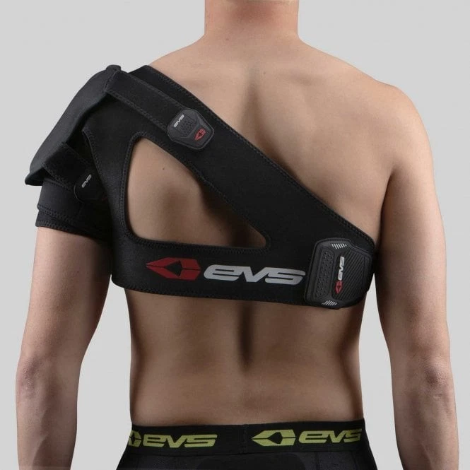 EVS Adult MX/MTB Shoulder Brace Support - SB04 w/Protection Guard - Black - Image 3 of 4