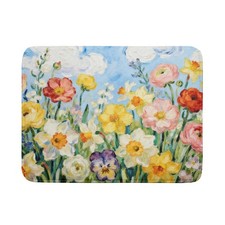 Spring Floral Dish Drying Mat for Kitchen Counter 18x24 Yellow Pink Narcissus...