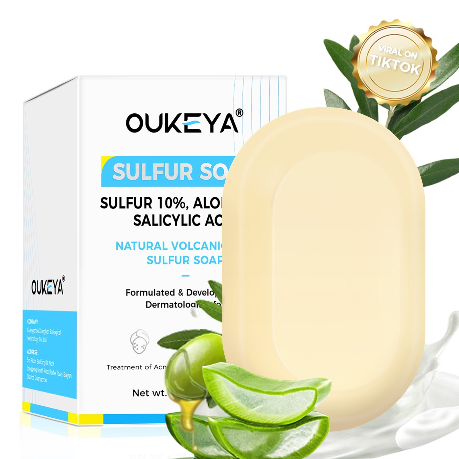 OUKEYA Sulfur Soap For Face & Body Repair Acne skin with Salicylic Acid Unisex
