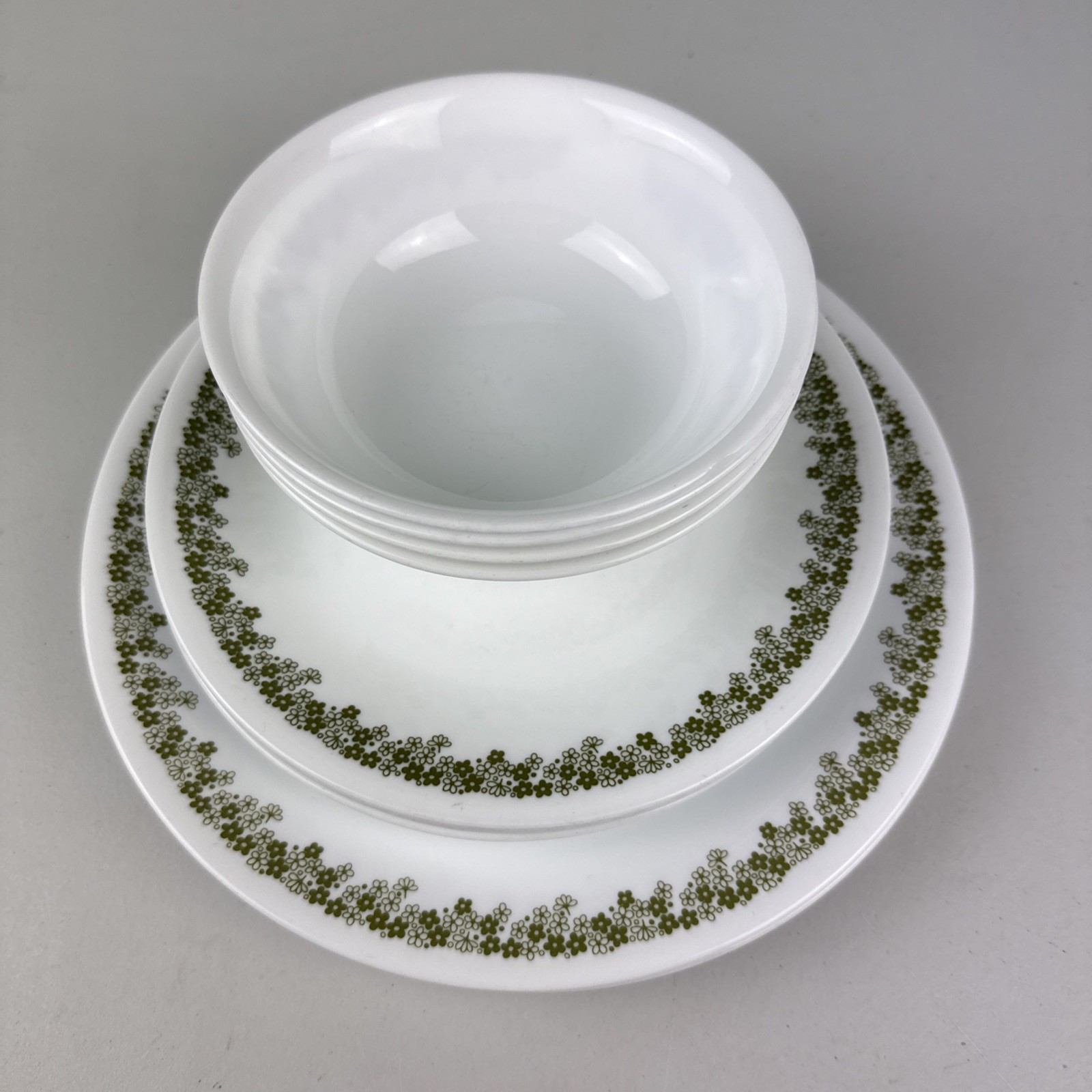 Vtg Corelle Spring Blossom (Crazy Daisy) 12 Pcs | Dinner Set Chip/Scuff