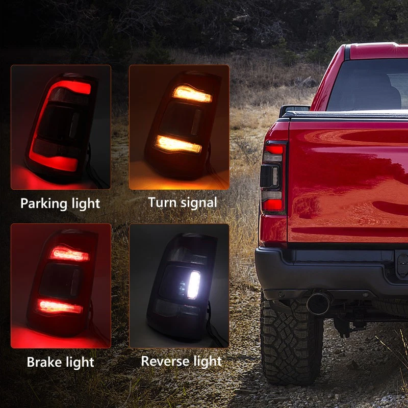 Pair New LED Tail Light w/Blind Spot For 2019-2024 Dodge Ram 2500 3500 RH+LH - Изображение 3 из 4