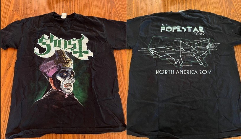 Ghost rock band 2017 tour 2 sided t-shirt classic style QT3717