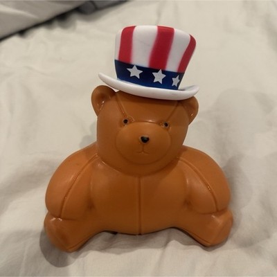 Sunny Days Squishy Patriotic Bear Squeeze Toy, Brown, Non-Toxic Plastic