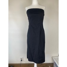 J. Crew Strapless Cotton Black Dress Size 4 Midi Classy Fitted summer bodycon