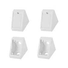 50 Pack 20x20x17.5mm Plastic Corner Brackets 2 Holes L Right Angle Brace Black