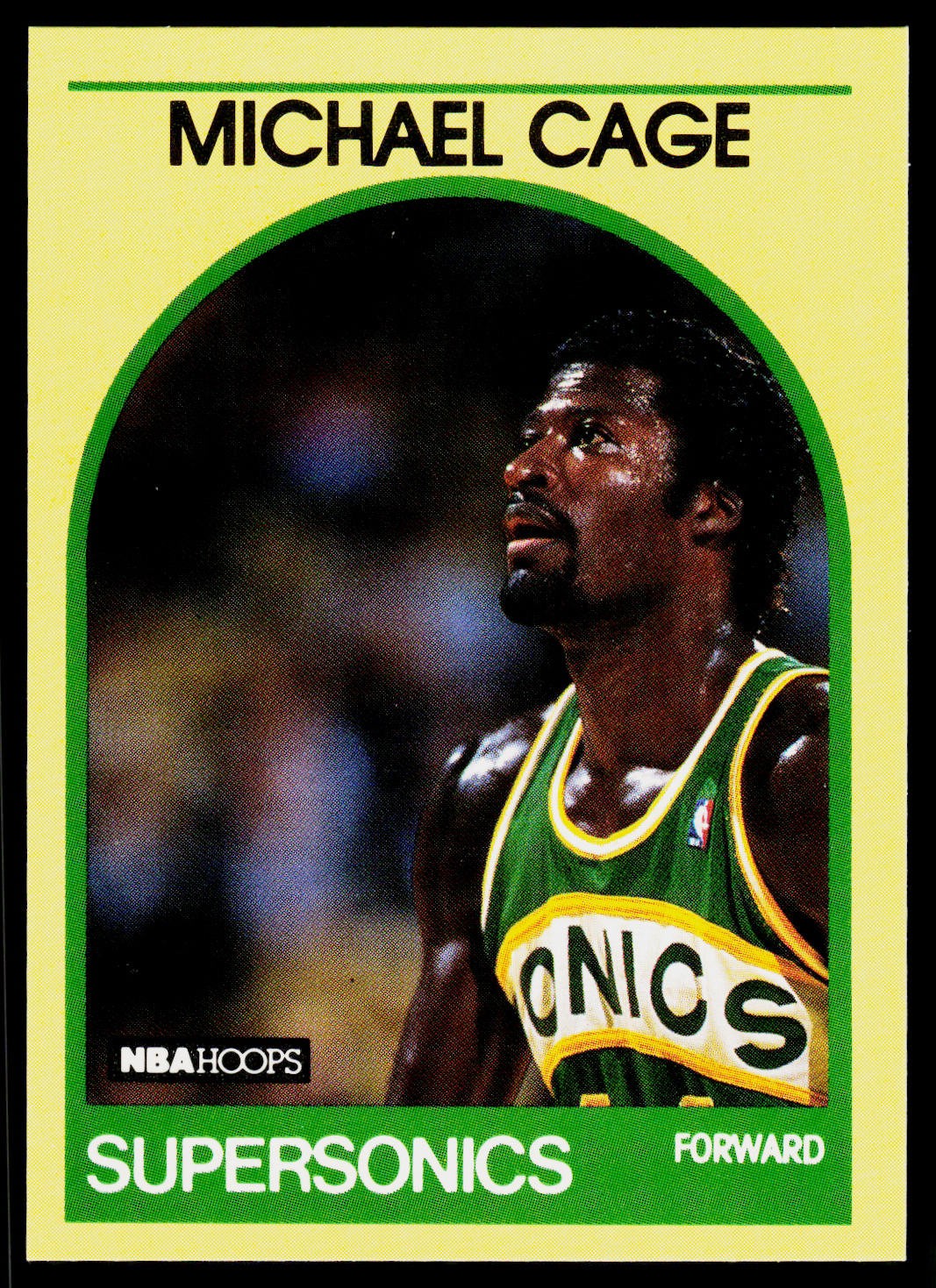 Michael Cage, 1989-90 Hoops Superstars, #92, Seattle SuperSonics, Yellow