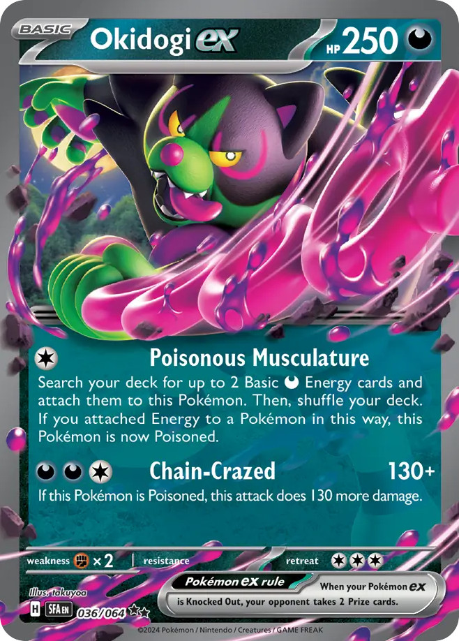 Pokemon Shrouded Fable Double Rare Okidogi ex 036/064 - Near Mint (NM)