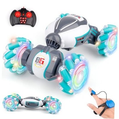  Gesture Sensing RC Stunt Car, Birthday for Age 6 7 8-12 13+ White Grey Blue