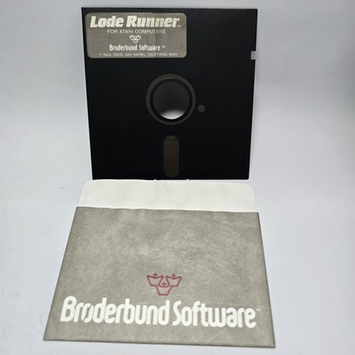Lode Runner Broderbund Atari Vintage 5.25 Floppy Game Disk Untested