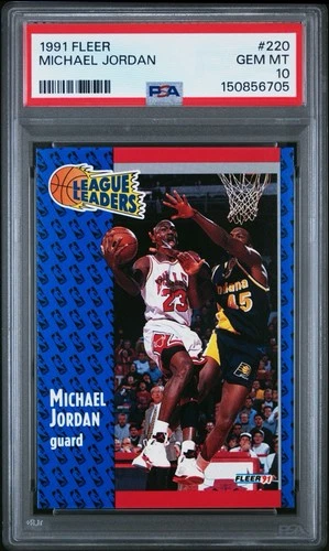 Michael Jordan 1991 Fleer League Leaders #220 PSA 10 Gem Mint