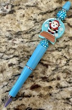 Blue Christmas Beaded Pen