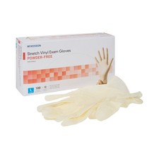 McKesson Stretch Vinyl Exam Glove Standard Cuff Length LARGE 1000 per Case
