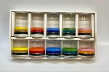 Pierre Cardin Sasaki Glass Tumblers Set 10pcs Thin & Thick Retro Japan Vintage