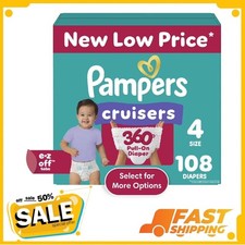 Pampers Cruisers 360 Baby Diapers Size 4, 108 Count