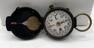 WWI VINTAGE US ENGINEER CORPS BRASS COMPASS CRUCHON & EMONS CA 1918