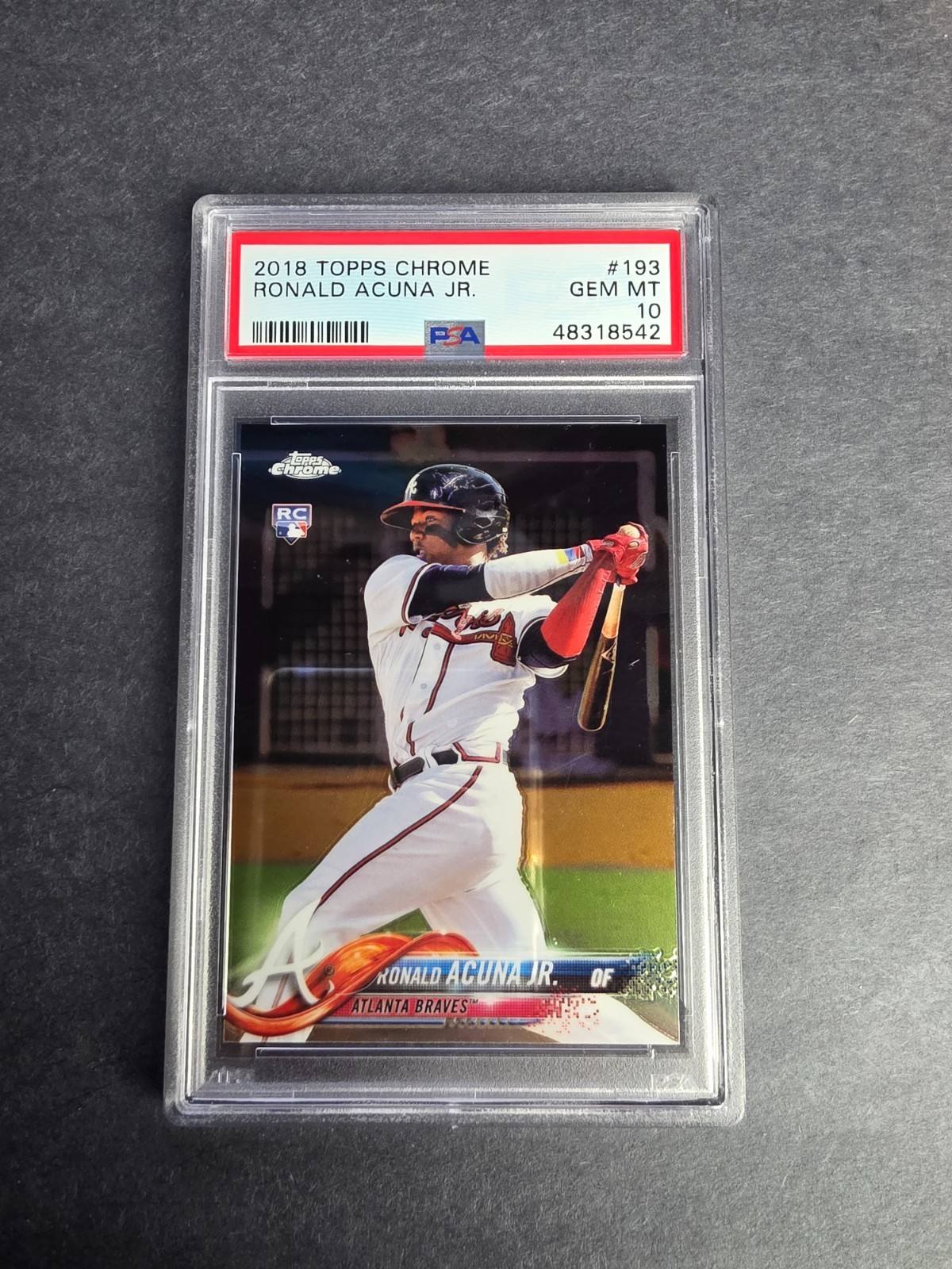 2018 Topps Chrome RONALD ACUNA JR #193 PSA GEM MINT 10 view 1