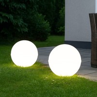 Gartenlampe Kugelleuchte AußEnlampe Erdspieß Terrassenlampe Weiß H 51 Cm 2Er Set