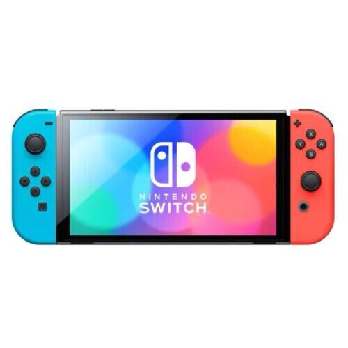 Nintendo Switch OLED Model HEG-001 Handheld Console - 64GB - Neon Blue/Neon Red - Picture 3 of 5