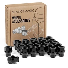 24pcs 12x1.5 Lug Nuts Black Open ET Style Cone Conical Seat (Extended Thread)