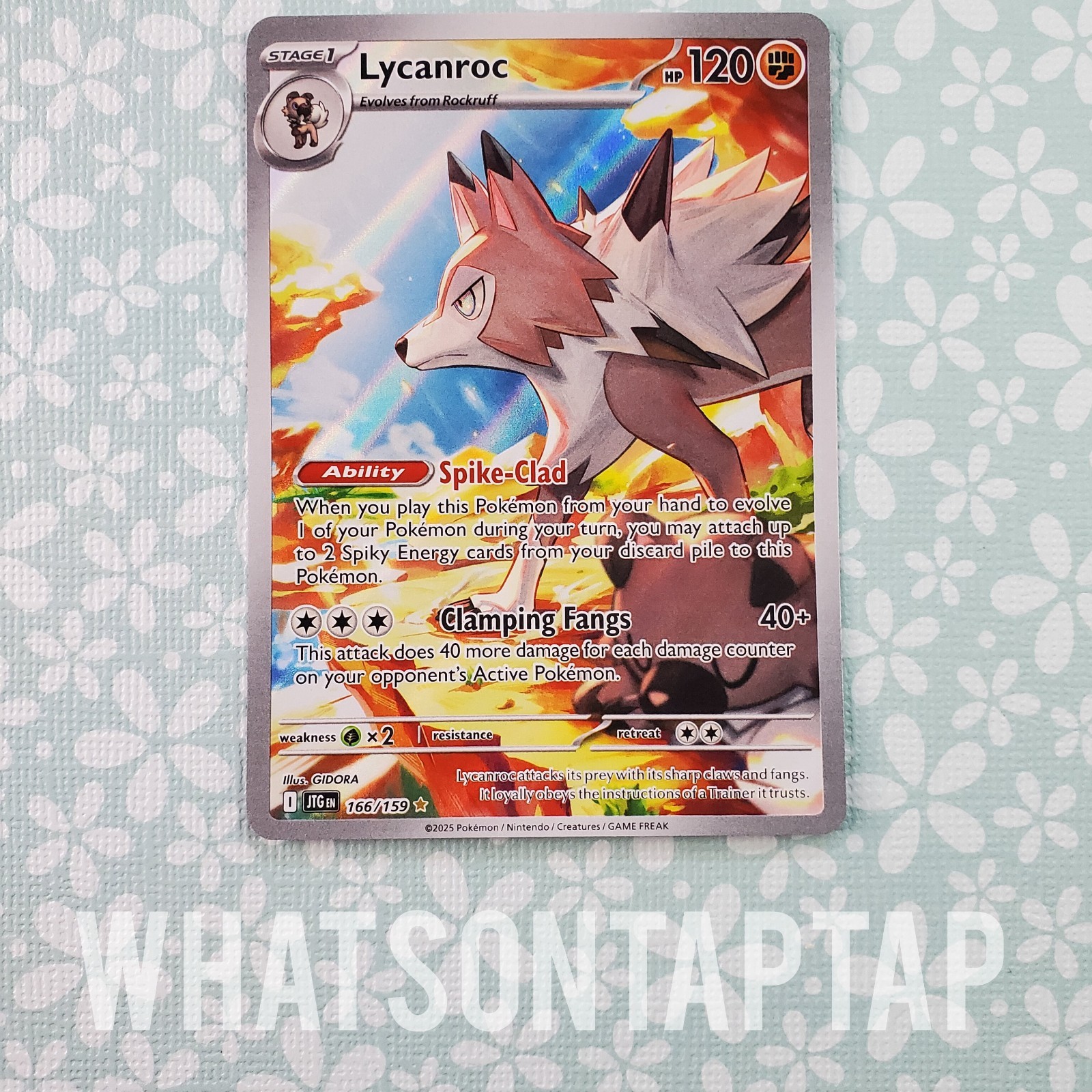 Pokemon Card Lycanroc 166/159 Secret Rare Scarlet Violet Journey Together LP