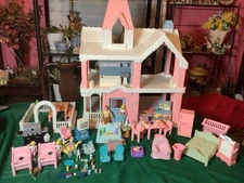 Vintage 1991 Playskool Grand Victorian Doll House & Accessories