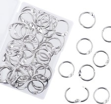0.75 Inch Loose Leaf Binder Rings, 50 Pack, Nickel Plated Steel, Silver