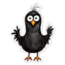 Black Chick Chicken Bird, Vinyl Decal Sticker, Indoor Outdoor, 3 Sizes, 11053