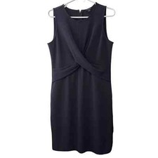 ANN TAYLOR Dress Woman’s Size 6 Navy Sleeveless career dress Zips in back