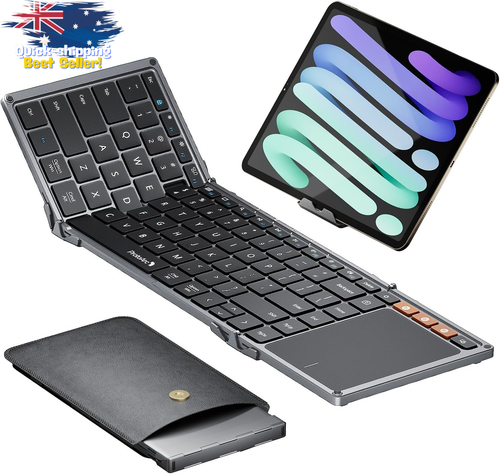 Foldable Keyboard with Touchpad XK01 TP Bluetooth Full Size Keys Large Trackpad - Picture 10 of 12