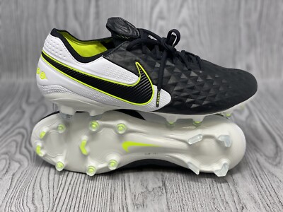 Nike Tiempo Legend 8 Elite FG Black/White/Volt Soccer Cleats