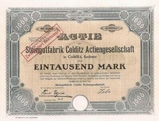 Fabryka kamieni Colditz Actiengesellschaft 1923 1000 marek
