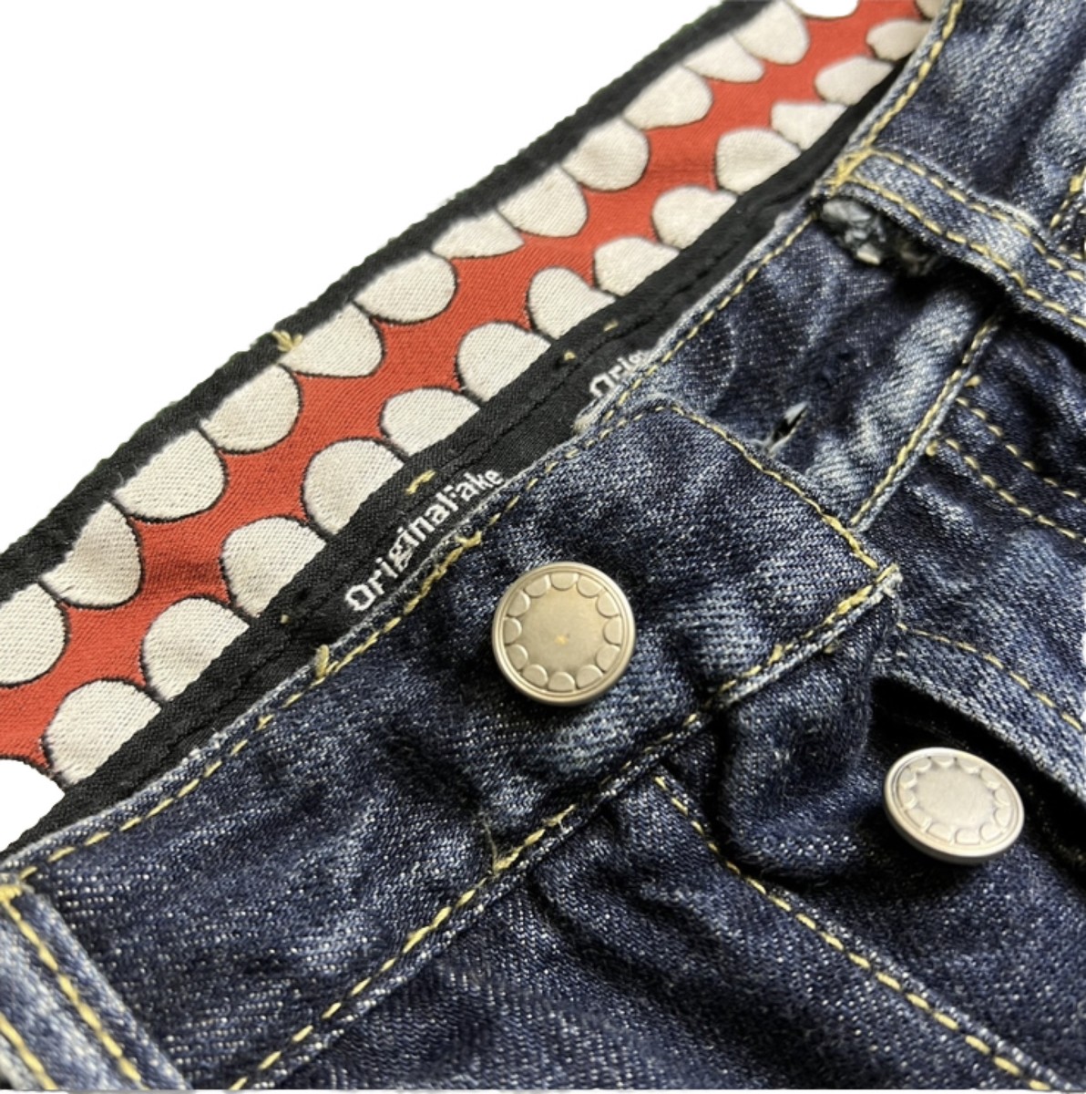 RARE Originalfake S/S 11 Distressed Selvedge Denim Jeans RARE Originalfake S/S 11 Distressed Selvedge Denim Jeans