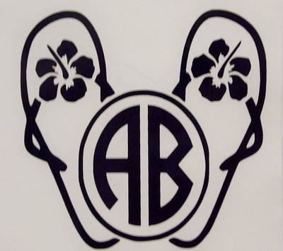 Download Flip Flop Initial Monogram Cups Laptops COLORS Car Window ...