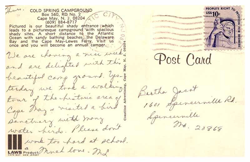 Postcard HIGHWAY SCENE Cape May New Jersey NJ 10/19 AS5307 eBay