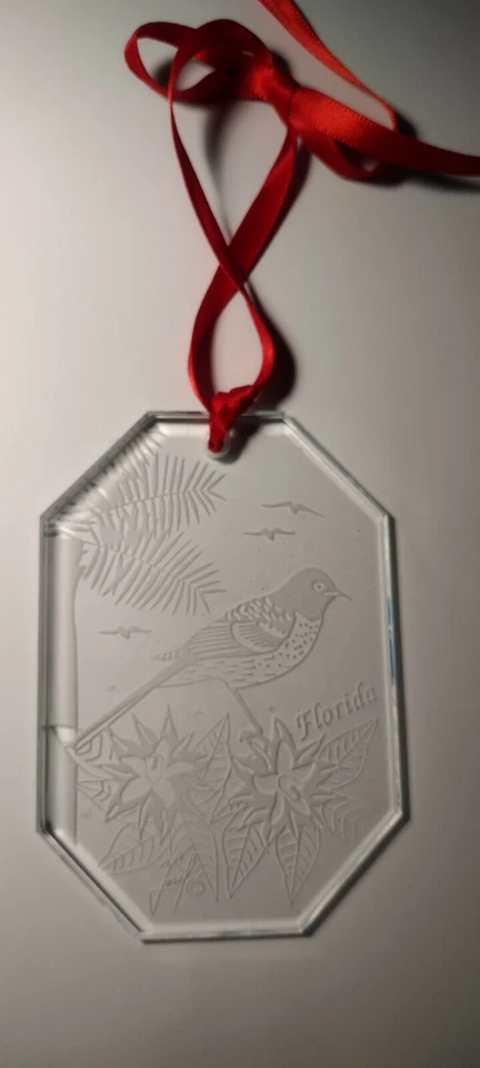 Lote 4 Adornos Navideños Vintage Pájaro Florida Oso Acrílico Transparente Cerámica Indio Foto 4 de 4