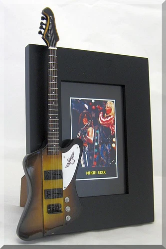 NIKKI SIXX Miniature Guitar Frame Motley Crue Thunderbird  Bass