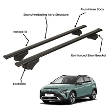 2 Pcs Black Roof Rack Cross Bars For HYUNDAI BAYON SUV 2021-