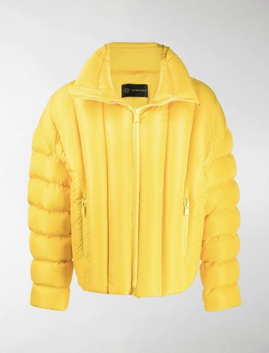 $2395 Versace Yellow Logo Goose Down 